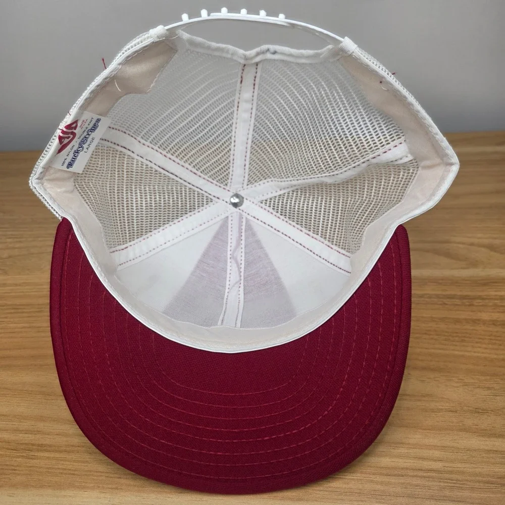 VTG Alabama Crimson Tide‎ AJD Lucky Stripes Trucker Snapback Hat ~ Made In USA